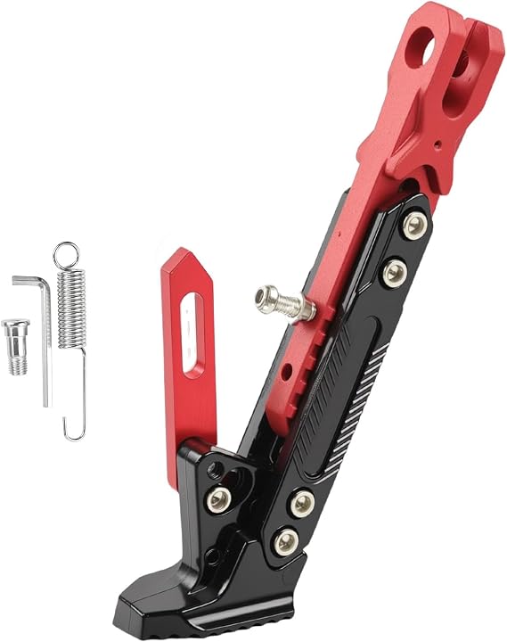 Motorcycle Kickstand for Honda Wave 125 Alpha/Wave Dash 110/Wave RSX 110/X Blade/XL 1000 V Varadero, Adjustable Side Stand Heavy Duty Aluminum Kick Stand With Wide Foot Pad Replacement Side Stand