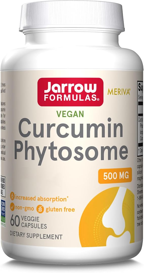 Jarrow Formulas, Curcumin Phytosome, 500mg, 60 Vegan Capsules, SOYA Free, Gluten Free, Vegetarian, Non GMO