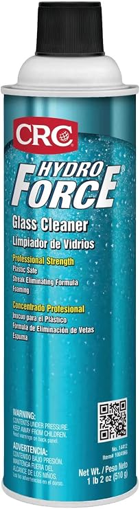 CRC HydroForce Glass Cleaner 14412 18 WT. OZ., Professional Strength Cleaning Solution