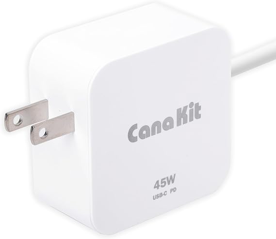 CanaKit 45W USB-C Power Supply with PD for Raspberry Pi 5 (27W @ 5A)