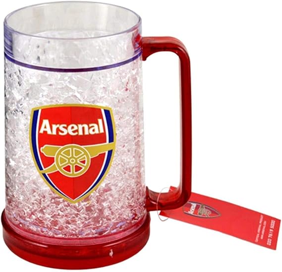 Arsenal FC Official Soocer Crest Design Freezer Mug (One Size) (Clear/Red)