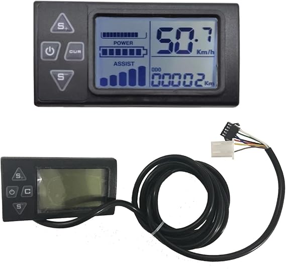 Ebike LCD Display 36V 48V Electric Bicycle Control Panel Display Meter for Electric Bike Cycling Computer Suitable for E-Bike Scooter Modification Upgrade