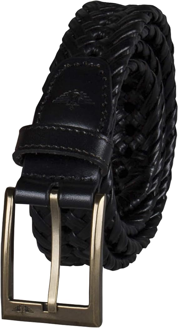 DOCKERS Men's Braided Leather Belt, Fully Adjustable Casual Strap for Everyday Wear