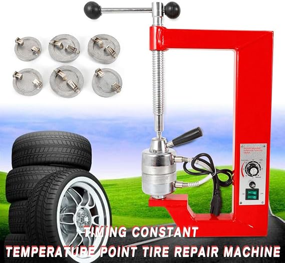 Tire Repair Machine, SH-120 110V Light Vulcanizing Machine Timing Constant Temperature Point Tire Repair Machine Vulcanizer Garage Equipment Red