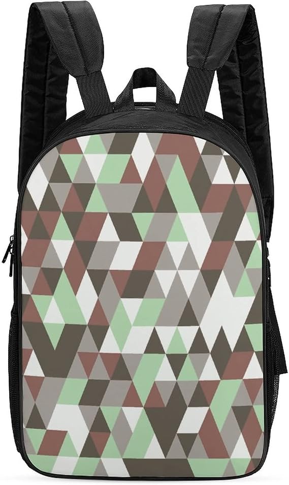 Printed Casual Daypack Cute Daily Backpack Personalized School Bags for Boys Girls Rhomboid Camouflage