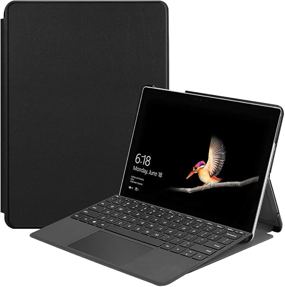 Case for Microsoft Surface Go/Surface Go 2 /Surface Go 3 / Surface Go 4, Slim PU Leather with Multi-Angle Stand Case Cover for Surface Go /Go2/Go3/Go4 - Black
