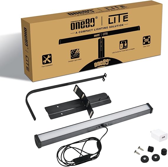 ONE80 Illumina Dartboard Lighting System Clear Vision Design and Spirit Level Included Dartboard and Surround NOT Included