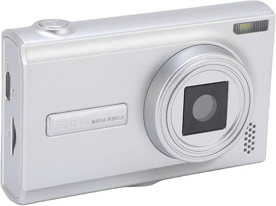 Akozon Digital Camera for Photography 50MP 1080P HD Autofocus Multi Digital Zoom Mirrorless Video Camera with 2.4 Inch Screen for Travel (Silver Gray)