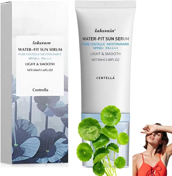 Madagascar Centella Sunscreen, Fit Sun Serum-Cica Wather, Lightweight Spf 50+ Pa++++, Hydrating & Soothing Korean Sunscreen,Broad Spectrum Uv Protection (50ml)