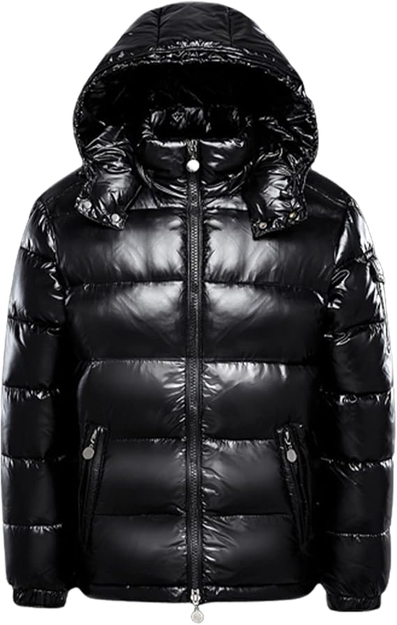 Winter Thicken Down Jackets For Men and Women Short Shiny White Duck Down Jacket Hooded Puffer Coat