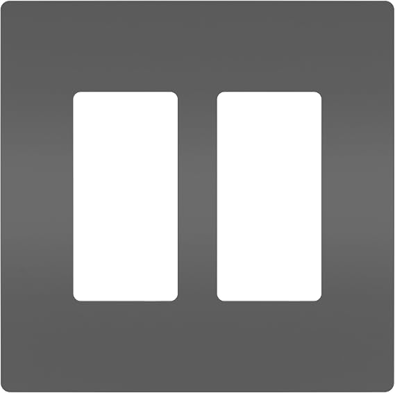 Legrand radiant RWP262BKCC6 Screwless Wall Plates, 2 Gang, Two Decorator Rocker GFCI Cover, Black (1 Count)