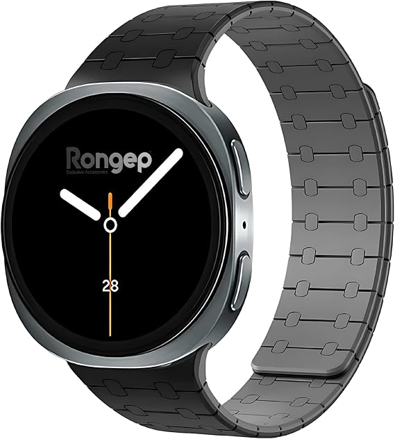 Rongep [Magnex Loop] Samsung Galaxy Watch 9/8 44mm/40mm/Classic 46mm ile Uyumlu Kordon 1.Sınıf Soft Silikon Samsung Watch 9 44mm Kordonu Güçlü Manyetik Tasarımlı Galaxy Watch 9 Kordon