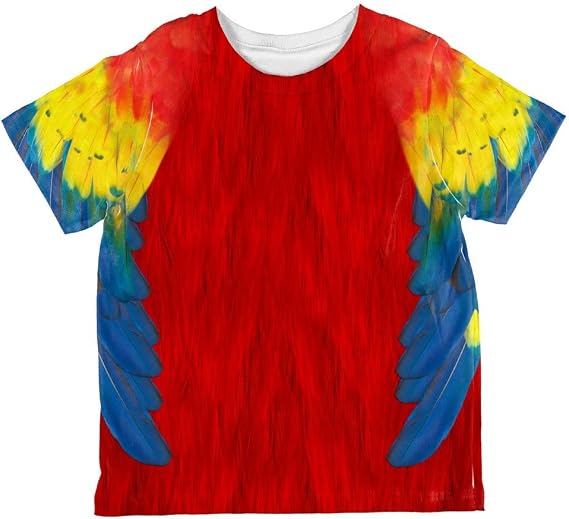 Halloween Scarlet Macaw Parrot Costume All Over Toddler T Shirt