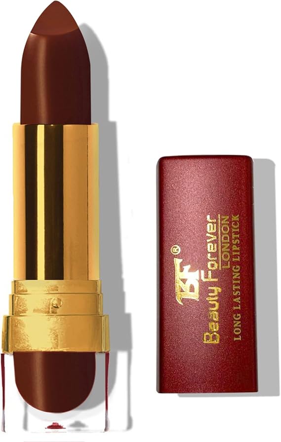 Beauty Forever Cream Long Lasting Lipstick, Glossy & Moisturising Lip Formula, Vitamin C & E Enriched, Hydrating Feature, High Impact Lip Colour, Available In 24 Shades (Plum Brown (LL108))