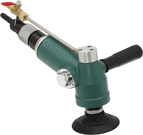Air Grinder,4 inch Pneumatic Air Wet Stone Polisher Grinder Water Wet Air Sander Concrete Polishing Machine Air-Powered Stone Polisher Water Mill Pneumatic Polishing Tool (4inch)