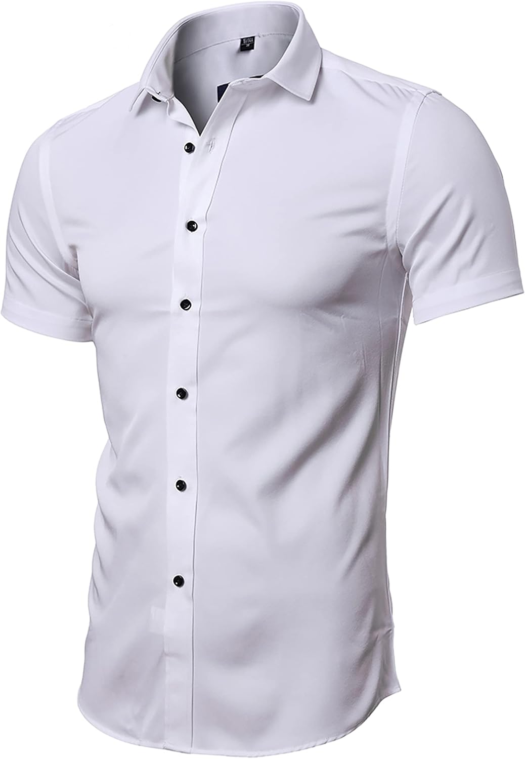 FLY HAWK Mens Button Up Short Sleeve Shirt, Casual Button Down Collared Dress Shirts