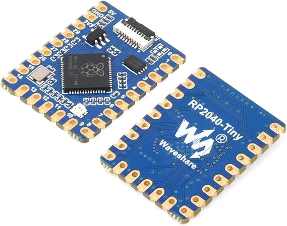 Waveshare RP2040 Development Board Based on Raspberry Pi RP2040 Microcontroller Chip Dual-Core Arm Processor, 20×multi-function GPIO Pins, Support C/C++, MicroPython, Arduino, 23.5 * 18 * 2.1 mm