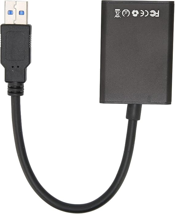 USB 3.0 to HDMI Adapter Male to Female, HDMI Converter for Computer to HDTV Monitor Projector, Plug and Play HD Drive Free Video Adapter with USB Interface for Desktop Laptop Dual