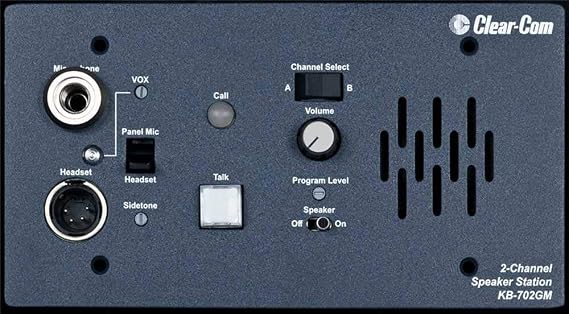 ClearCom KB-702GM 2-Channel Select Flush Mount Speaker Station with Gooseneck Mic. Connector