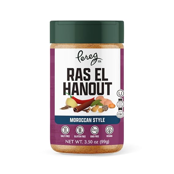 Pereg Ras El Hanout Moroccan Seasoning Spice Blend (3.5 Oz) - Mixed Spices - Non-GMO - Kosher Certified Salt-Free, Sugar-Free