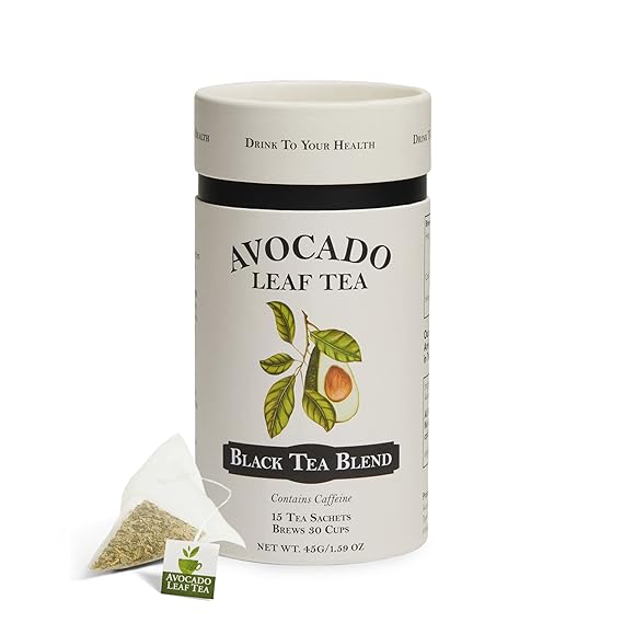 Avocado Leaf Black Tea Blend Lightly Caffeinated, Healthy Herbal Tea | Immune Support & Booster | Cold Brew or Hot Tea - 15 Tea Bags | 30 Servings (Sugar-Free, Vegan, Gluten Free, and Non-GMO)