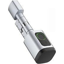 Adjustable TT Lock/Tuya Bluetooth Smart Fingerprint Digital Cylinder Lock With APP/Password/Card/Key Unlock(Tuya-Silver-60-90)