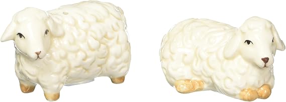 Appletree Design Barn Yard Lamb Salt and Pepper Set, 1-3/4-Inch