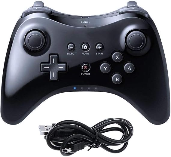 CuleedTec Wireless Pro Controller Gamepad for Wii U, with Charging Cable
