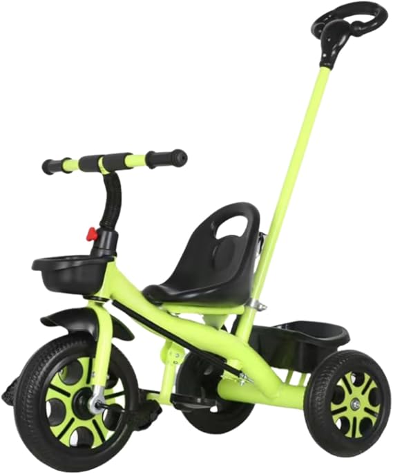子供用三輪車 手押しベビーカー 1-6歳に適し 幼児用バイク 超軽量コンパクト 強力な安定性 安全タイヤ 耐久性 横転なし 組み立てが簡単 快適で調節可能なシート 後部収納ボックス コントロールレバー付き乗用おもちゃ子 供へのギフト屋内と屋外に適しています 押す手付き,e 並行輸入品