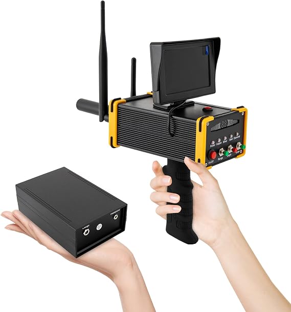 Metal Detector Kit Metal Scanner Underground Gold Treasure Finder Suitcase Identify Object Location High Definition Screen for Gold Silver Copper Auto Rotation Search AC100240V