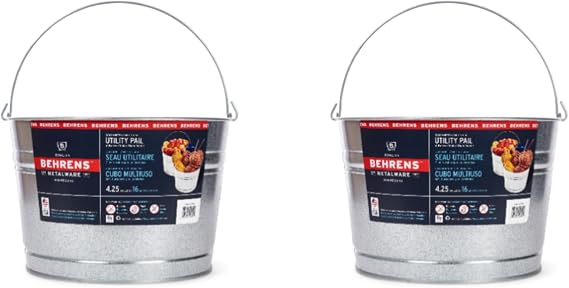Behrens 4.25 Gallon Galvanized Steel Pail (2 Pails)