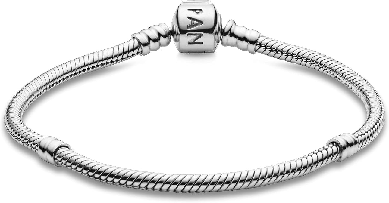 PANDORA Moments Barrel Clasp Snake Chain Bracelet 8.3"