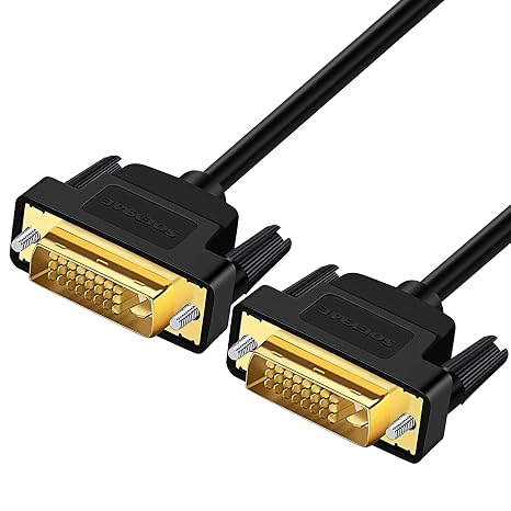 SOEYBAE DVI to DVI Cable 1M, 24+1 Pin Male to Male Digital Video Monitor Cable, High Speed Transmission Supports 1920x1200 WUXGA (1080p Full HD) Resolution, for Monitor, Gaming, HDTV, DVD Player