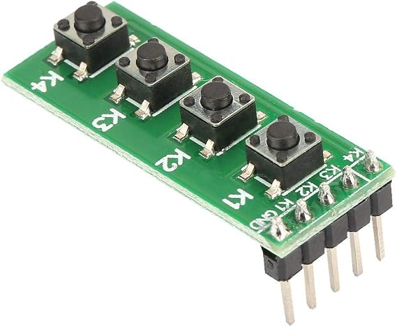 Walfront 4 Key Keyboard Module Universal 4 Key Push Button Switch Module Keyboard Board for DIY Accessory Kit