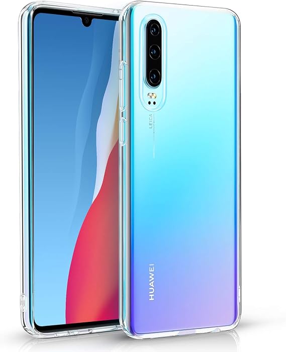 Posdou Case for Huawei P30 Mobile Phone Case Silicone Soft TPU Protective Case with Camera Protection for P30 Shockproof Anti-Scratch Transparent Case Cover for P30 Huawei Never Yellowing