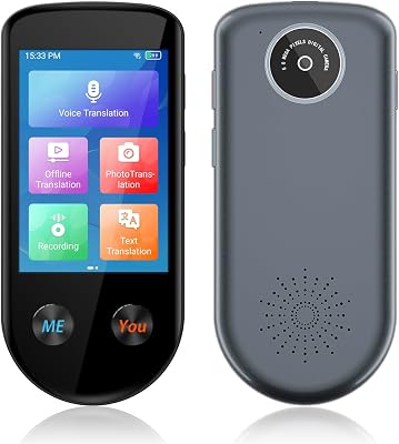 AI Language Translator Device, Upgraded ChatGpt AI Translator Two Way Real Time Voice Translation with 130  Languages, 3.5 Translation Machine for Business Learning Travel