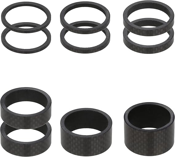 CyclingDeal Road Bike Bicycle MTB Fork Steerer Headset Spacers 1-1/8" 9PCS or 10PCS Kit Set