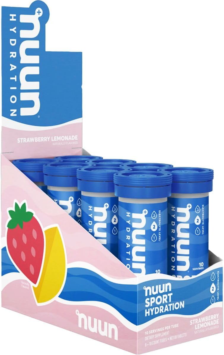 Nuun Active Hydration Tablets: Strawberry Lemonade Box of 8 Tubes