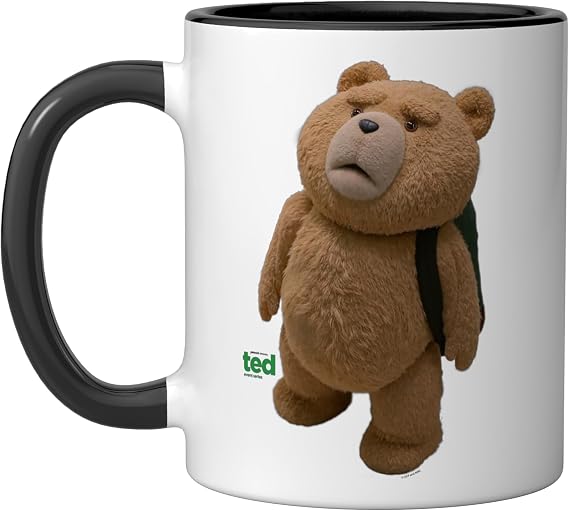 Ted TV Series Teddy Bear Ceramic Mug, Black/White, 11oz