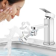 Faucet Extender,1080° Extension Faucet Aerator Large-Angle Rotating Splash Filter Faucet Aerator,Dual-function Swivel Robotic Arm Swivel Sink Aerator Sprayer Head for Kitchen,Eye Washing(3pcs)