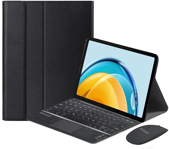 Microcase Huawei Matepad Air 11.5 inch Tablet Bluetooth Touchpad Klavye + Bluetooth Mouse + Standlı Kılıf - BKK7 Siyah