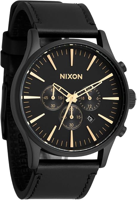 NIXON Sentry Chrono Leather A1391-100m Water Resistant Analog Chrono Watch
