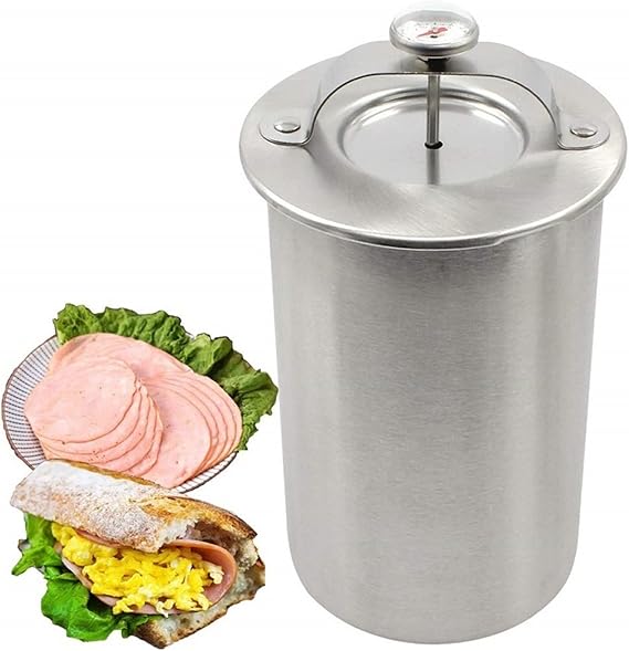 Joyeee Ham Maker, Stainless Steel Ham Meat Press Maker Machine with Thermometer, Used for Healthy Homemade Deli Meat Sandwich Cold Cuts Fish Poultry Seafood - Kitchen Bacon Meat Pressure Ham Cooker#1