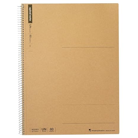 Maruman Spiral Note Basic Notebook, 160 Pages, A4, Unruled