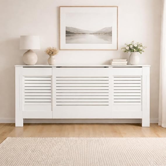 Home Treats Designer White Mdf Adjustable Radiator Cover (Adjustable)