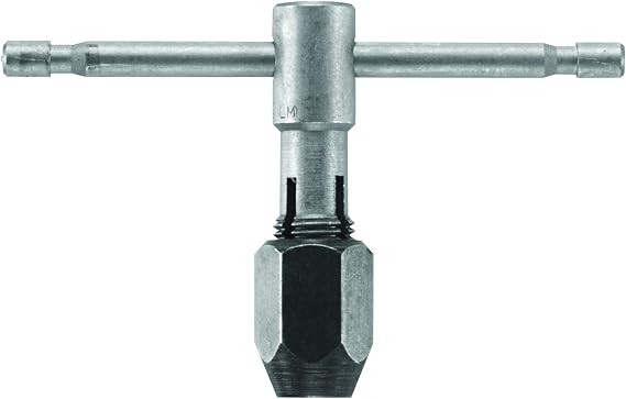 Bosch BTH014#0-1/4 Inch T-Handle Tap Wrench with Adjustable Self-Equalizing Hardened Carbon Steel Jaws for Accurate Hand Threading (Includes: 1 Wrench)