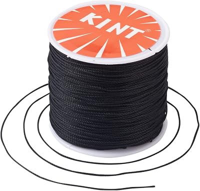 119 Yards 0.5mm Waxed Polyester Cord Black Thick Beading Braided Thread Bracelet Necklace Macrame String Wire for Jewelry Making Crafting Supplies