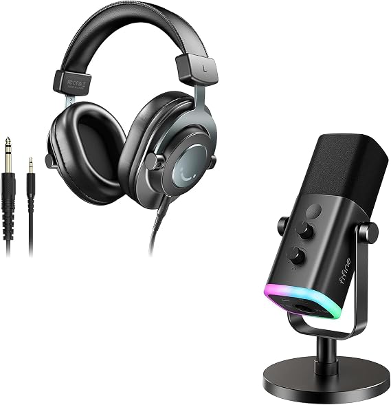 FIFINE PC Microphone with Monitoring Headset - AM8+H8
