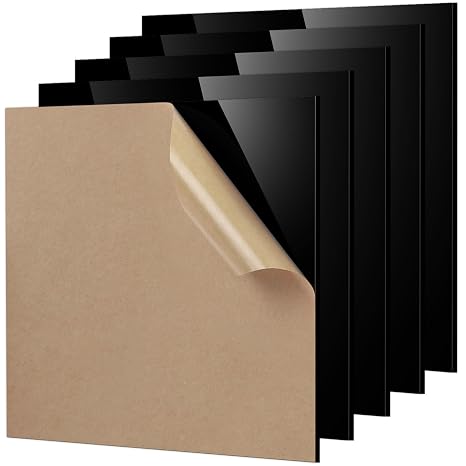 Adrattnay Black Acrylic Sheets 1/8 Thick, 5Pcs 6 x 6in Cast Acrylic Sheets 3mm for Laser Cutting, Opaque Acrylic Sheets Acrylic Panel with Protective Paper for Laser Engraving Material DIY Crafts