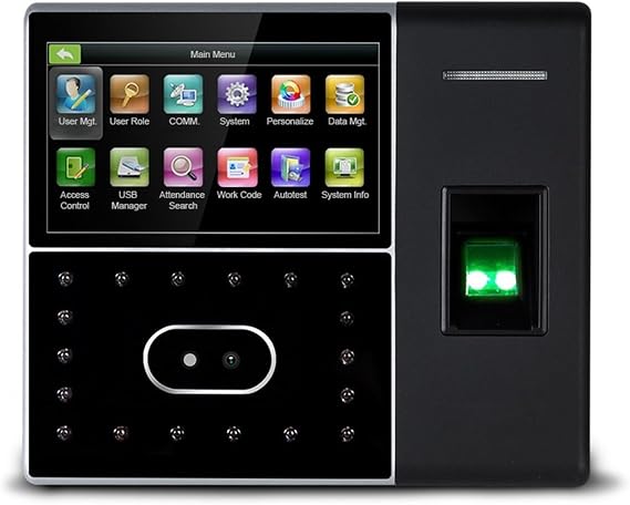 Clocking in Machine, IFace302 Biometric Face Time Attendance System USB Fingerprint Reader Time Clock Employee Access Control Machine Electronic,Iface302 Battery id 1